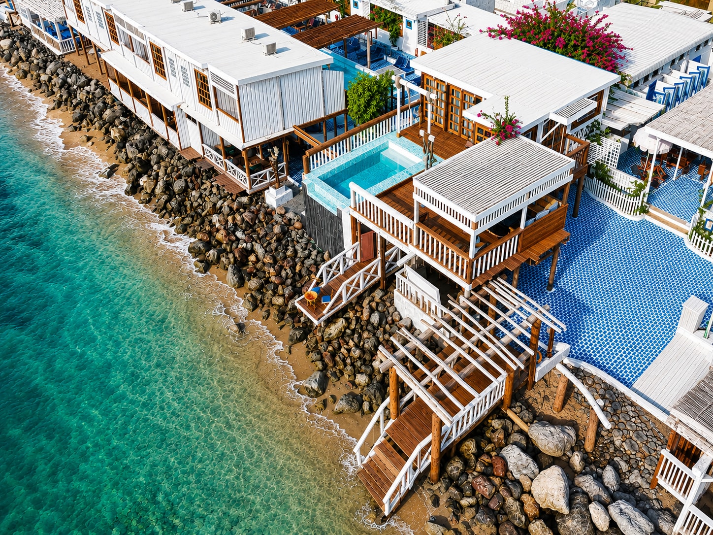 Aerial view of the Banan Beach coastline